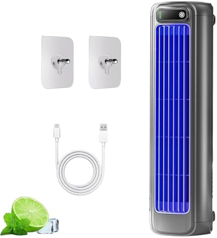 Climatiseur Portable Brizac, Ventilateur De Bureau Rechargeable Avec 3 Vitesses, Moteur Sans Brosse Ultra Silencieux, Dispositif De Refroidissement Mural Pour Bureau à Chambre à Coucher, Conception Sa