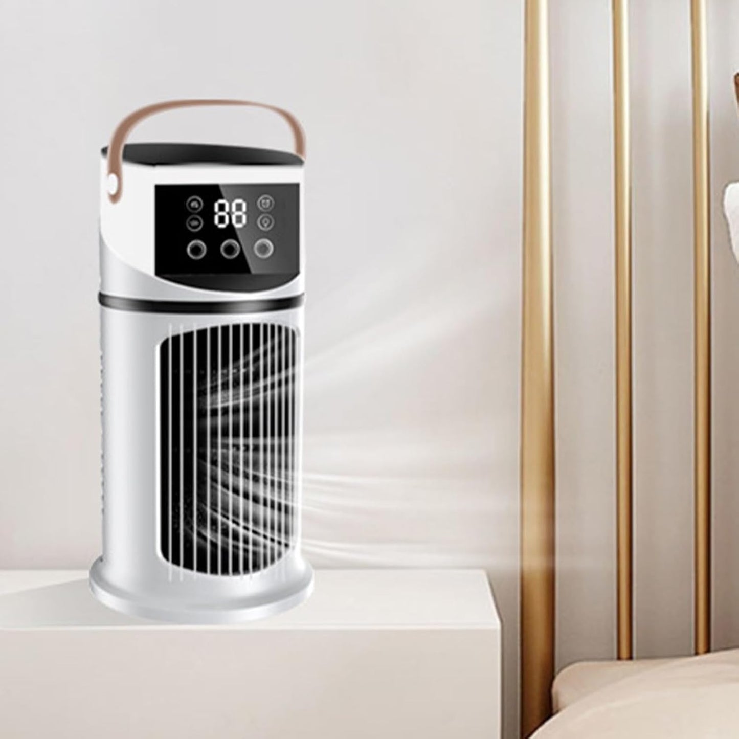 Climatiseur Ventilateur,Climatiseur Mobile Pour Intérieur - Réglable Avec Éclairage LED Pour Chambre Bureau Dortoir Sommeil Et Travail