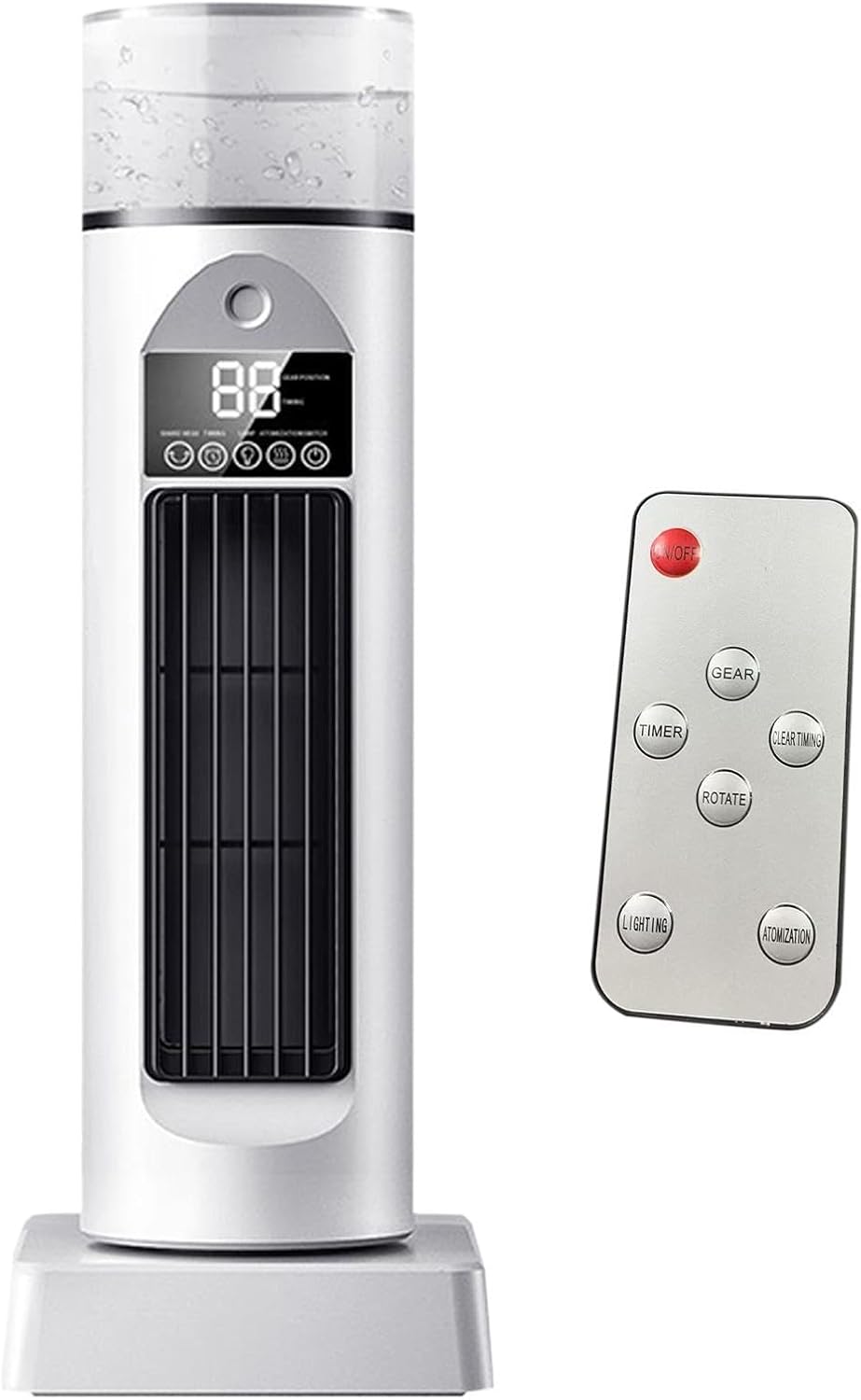 Ventilateur Rafraîchisseur D'Air Avec 230 Ml Réservoir D'eau | 37x13x13cm Humidificateur Évaporatif À Vitesses Réglables | Ventilateur Climatiseur Pour Maison Chambre Séjour Camping