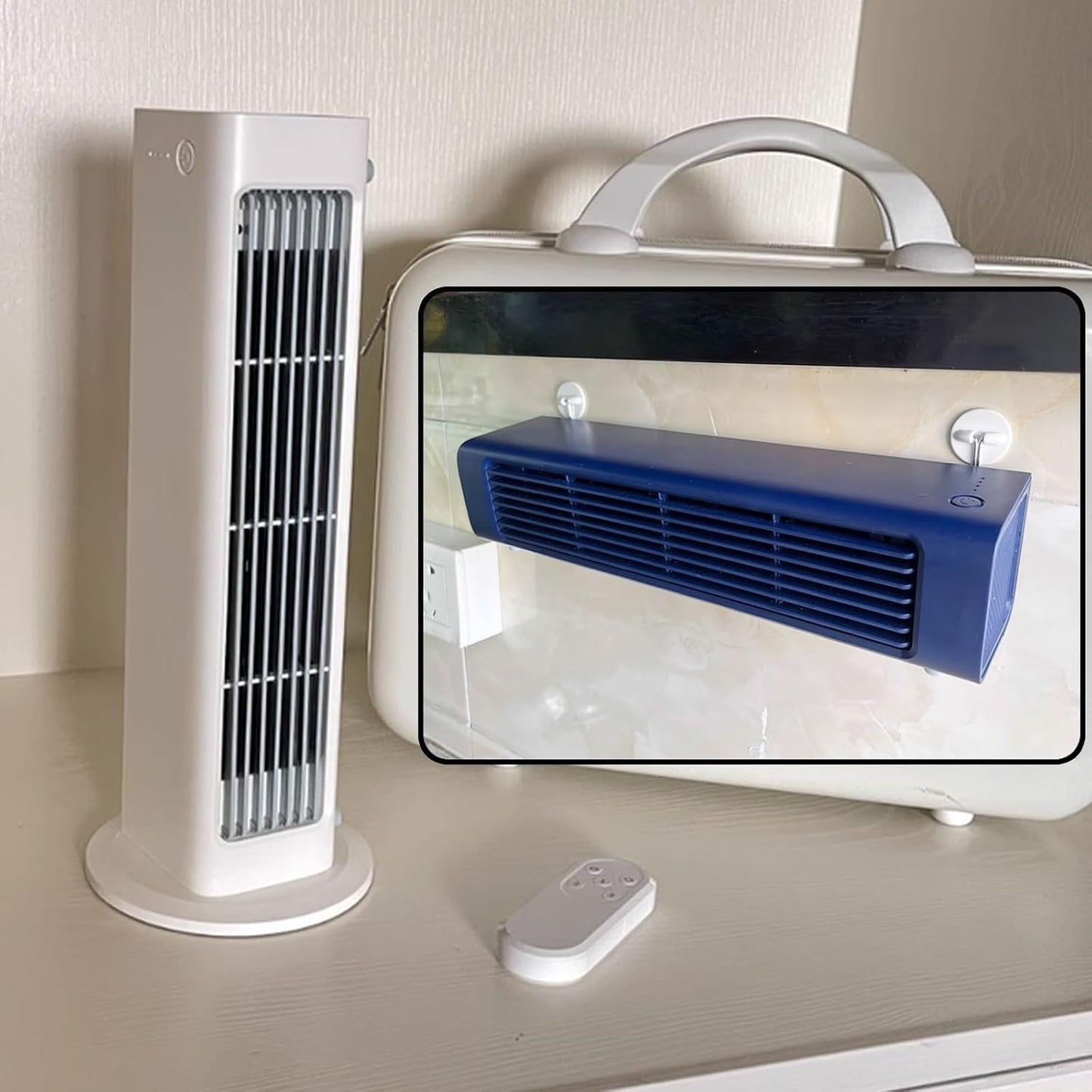 Ventilateur De Refroidissement Sans Lame Avec Télécommande, Climatiseur De Bureau à 3 Vitesses Sans Fenêtre Nécessaire, Refroidisseur Personnel Oscillant Mural Pour Le Bureau De Chambre à Coucher Fonc