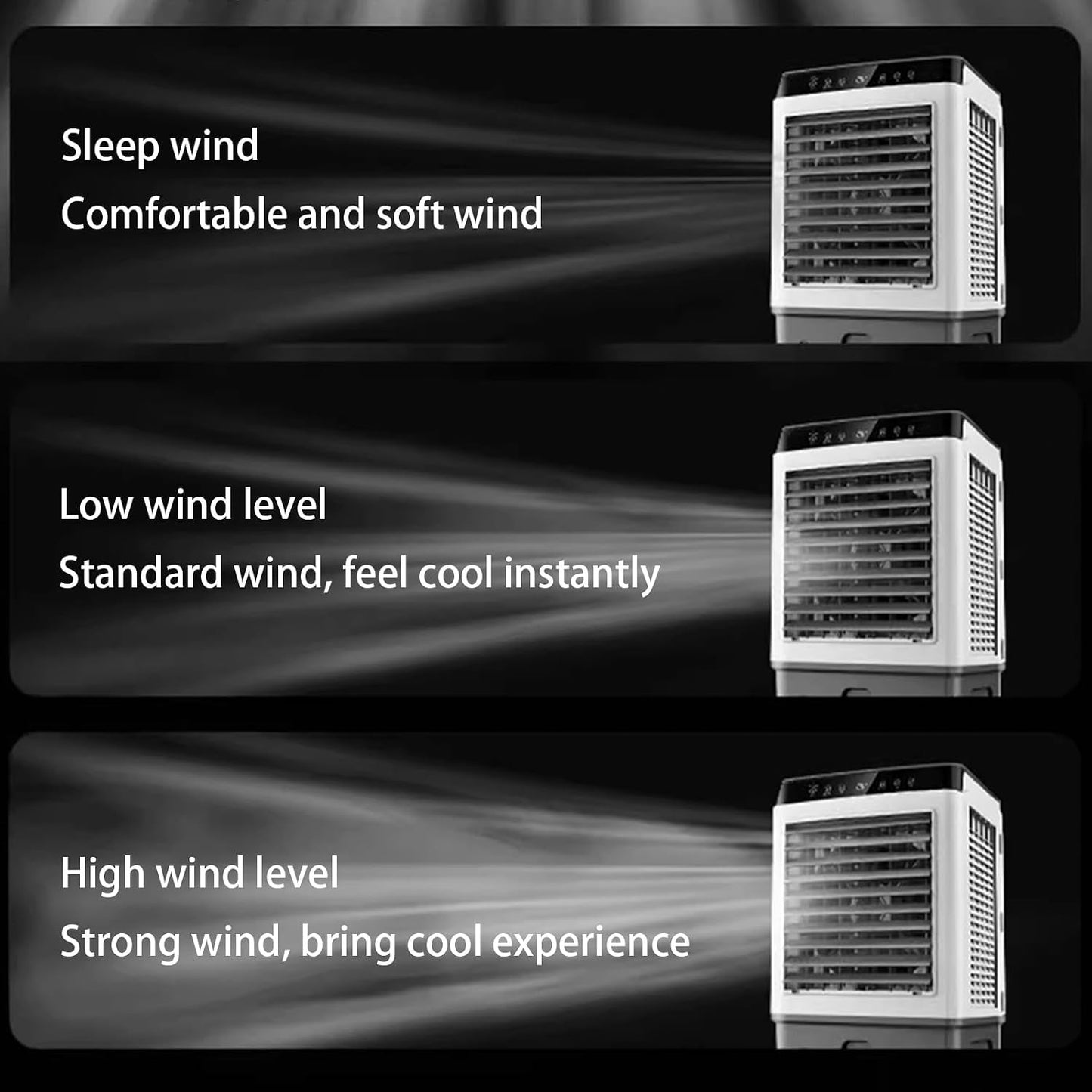 Refroidisseur D'air À Économie D'énergie, Climatiseur 3 En 1 Avec Réservoir D'eau, Minuterie 24 H, 3 Vitesses, Refroidisseur Évaporatif Portable Pour Bureau, Garage