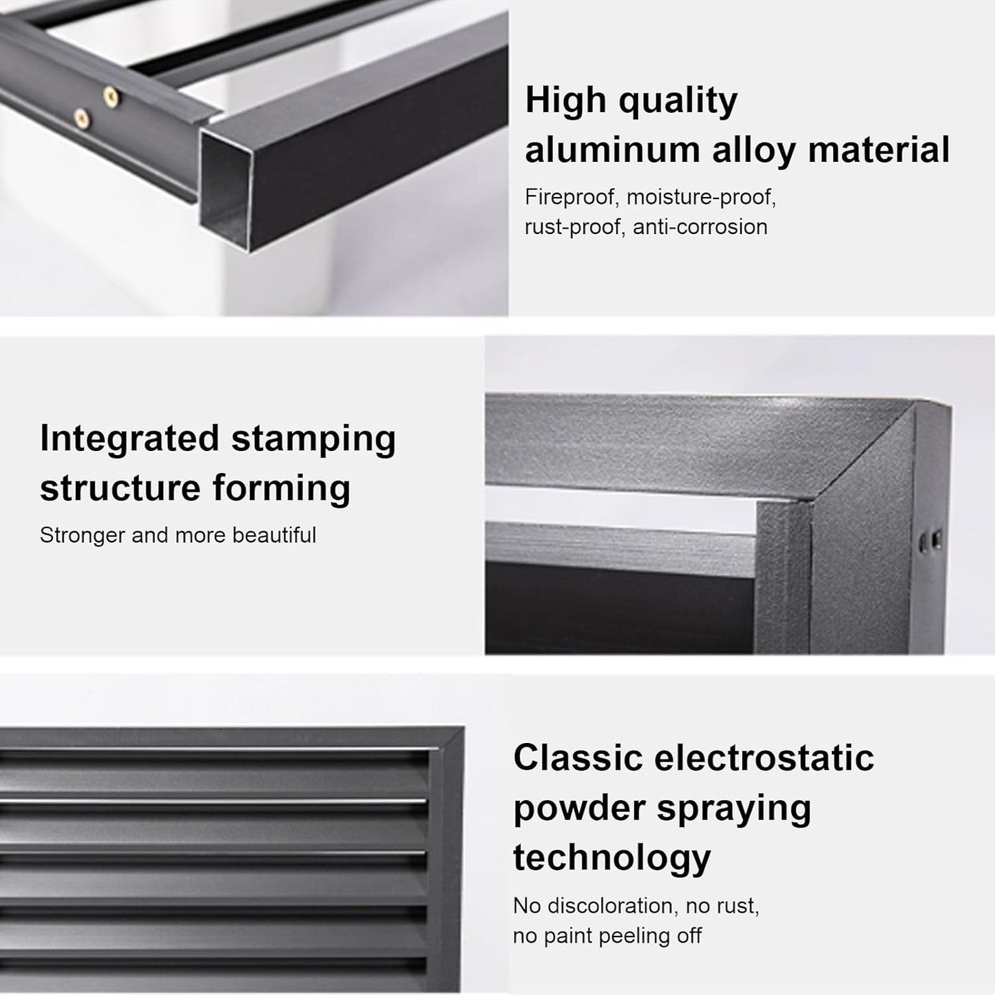 GENERIC Housse Grise Pour Climatiseur – Clôture En Alliage D'aluminium Pour Unités De Fenêtre Intérieur/extérieur Protection Contre La Pluie Et Les éléments, Parfaite Pour Dissimuler Les Unités De