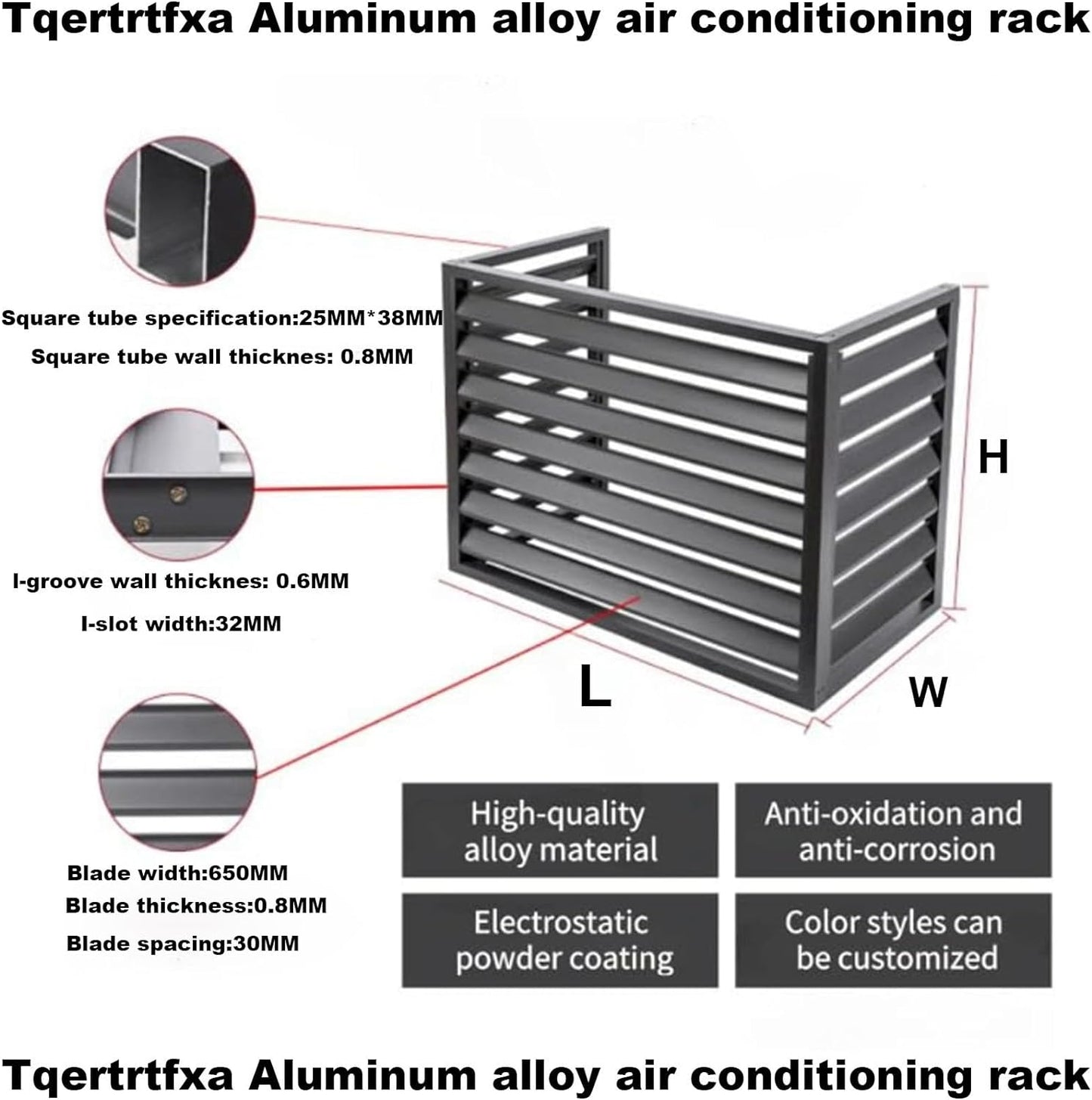 GENERIC Mini Housse De Climatiseur Fendue En Aluminium Pour Protection De Pompe à Chaleur Extérieure, Clôture élégante Pour Dissimuler Les Unités, Résistante Aux Intempéries Pour Une Utilisation En Intérieur