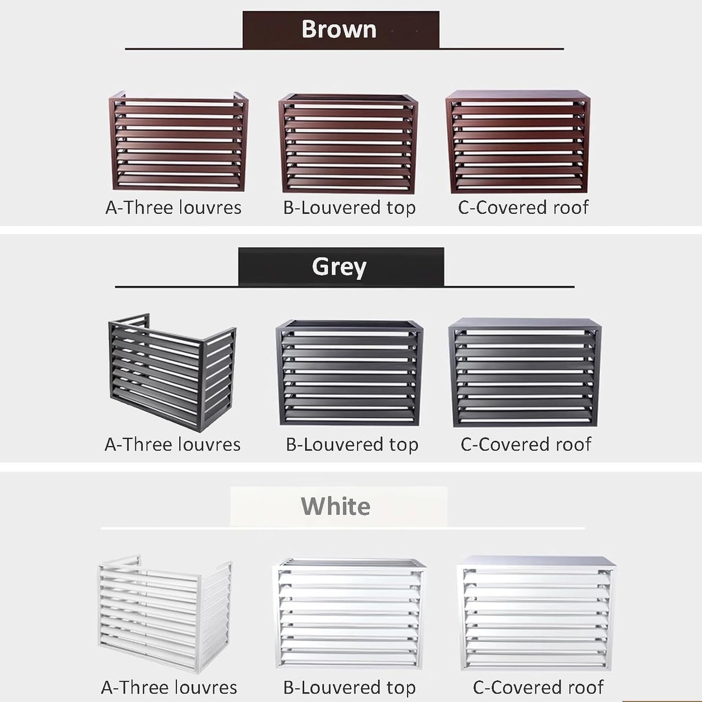 GENERIC Housse De Protection Pour Climatiseur Extérieur En Aluminium Et étagère à Fleurs Autonome Avec Persiennes 110 X 60 X 80 C Protection Et Design élégant