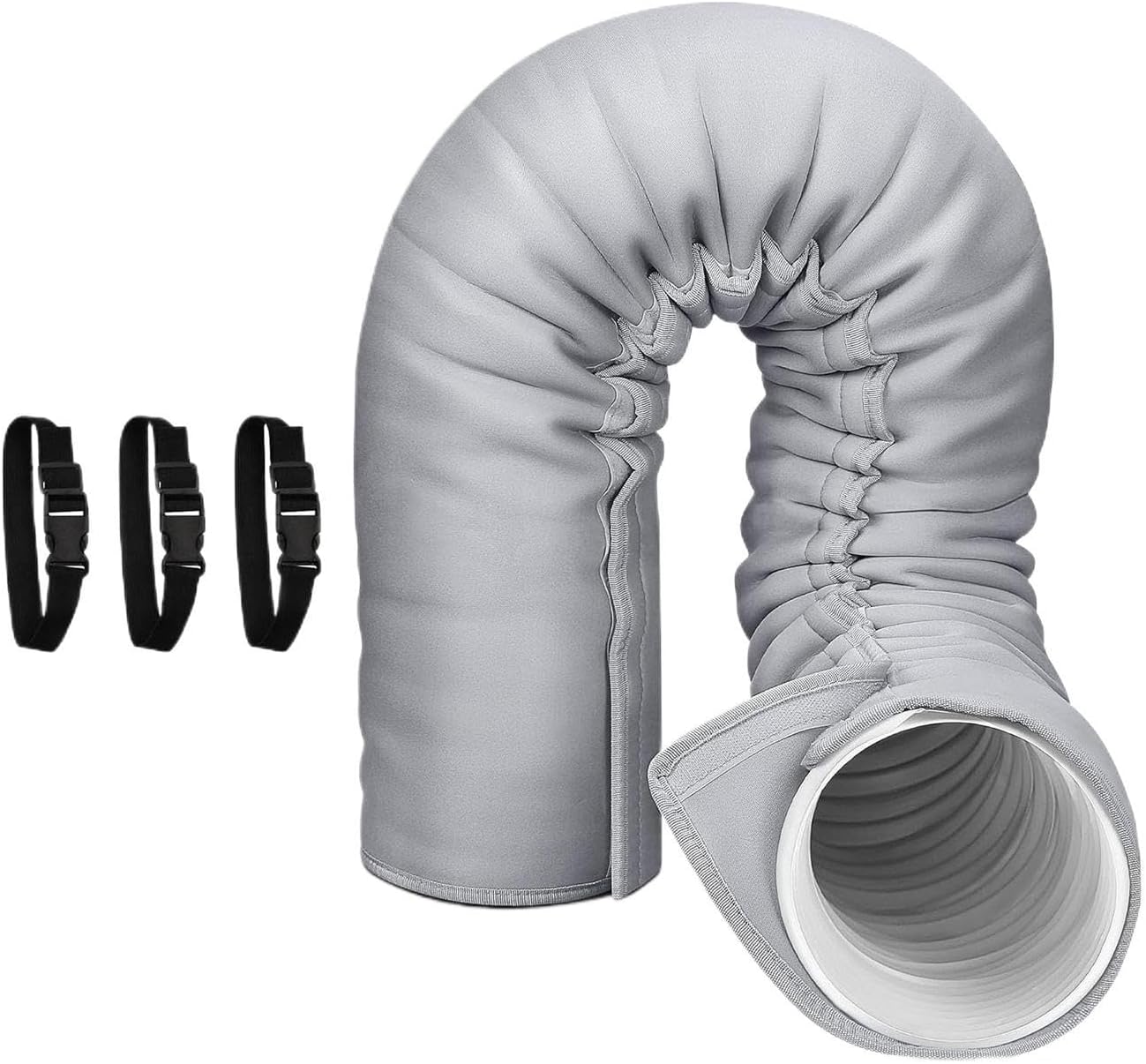 Gaine Isolante Thermique Pour Tuyau Climatiseur Portable, Installation Rapide Sans Outils, Anti-UV, Réduit Perte D'Énergie, Lavable Pour Maison, Bureau, Garage, Idéal Pour, 5/5,9 Pouces