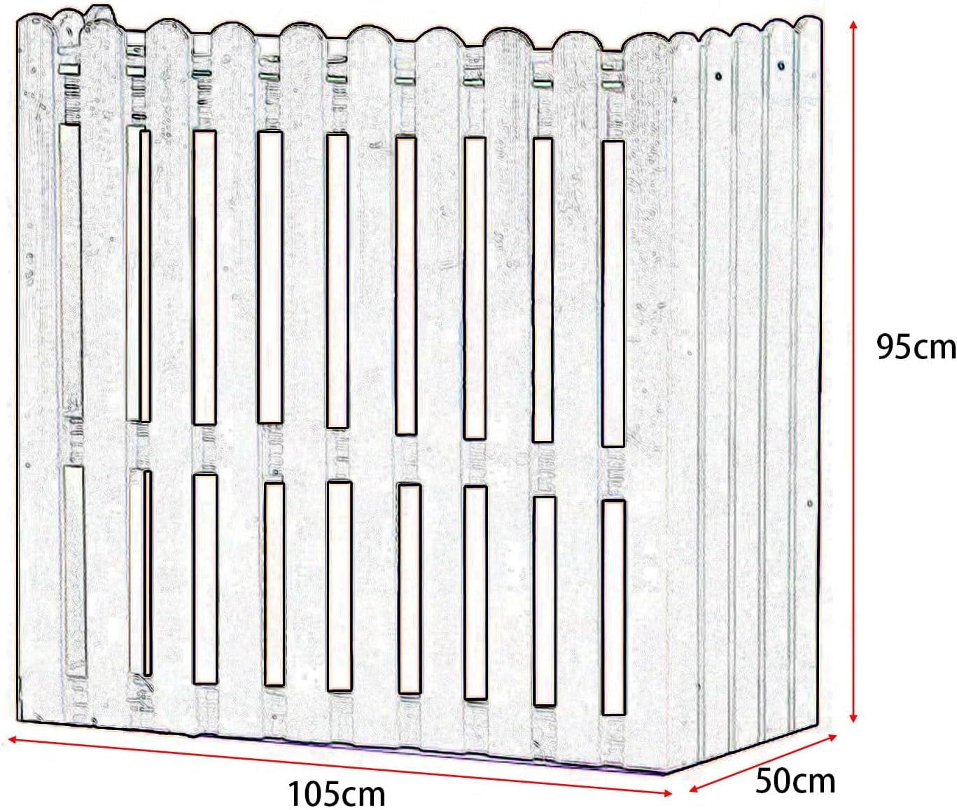 GENERIC Housse De Protection En Bois Pour Climatiseur Extérieur - Résistante Aux Intempéries - Pour Pompes à Chaleur Et Unités De Climatisation - Support Décoratif Pour Plantes - Blanc - 105 X 50 X 95 Cm