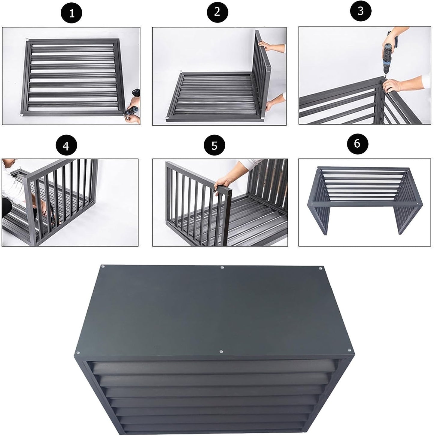 GENERIC Housse En Aluminium Pour Climatiseur – Protection De L'unité De Climatisation Extérieure – Clôture D'intimité – Couvercle De Protection Contre Le Condensateur – Marron 100 X 50 X 70 Cm