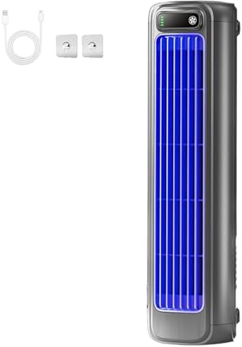GENERIC Ventilateur De Refroidisseur D'air Portable USB Rechargeable 3 Vitesses Mural Mount Quiet Bladeless AC Unit Pour Bureau De Chambre à Coucher Home Desk 2000mAh Batterie Deep Space Gray