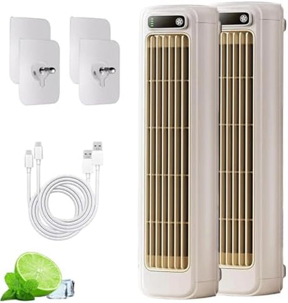 GENERIC Ventilateur Portable Brizac, Unité De Bureau Sans Lame, Flux D'air Silencieux à 3 Vitesses, Batterie Rechargeable, Refroidissement Mural Pour Les Voyages De Bureau à Chambre à Coucher, économe En éner