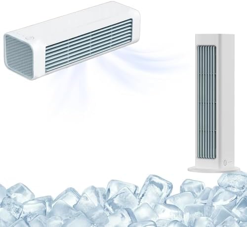 GENERIC Qinux Breezamax Air Cooler, 2025 Ultra-Quiet Portable AC Avec Batterie Rechargeable, Ventilateur D'évaporation Mural Sans Lame Pour Le Bureau à Domicile, Dispositif De Refroidissement Compact à L'écon