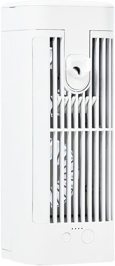  HpLive Refroidisseur D'air Portable - Mini Climatiseur D'été - 3 Vitesses - Ventilateur USB - Pour Bureau, Maison Et Bureau - Blanc - 3600 MAh