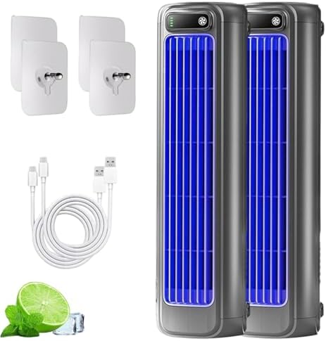 GENERIC Ventilateur Portable Brizac, Unité De Bureau Sans Lame, Flux D'air Silencieux à 3 Vitesses, Batterie Rechargeable, Refroidissement Mural Pour Les Voyages De Bureau à Chambre à Coucher, économe En éner