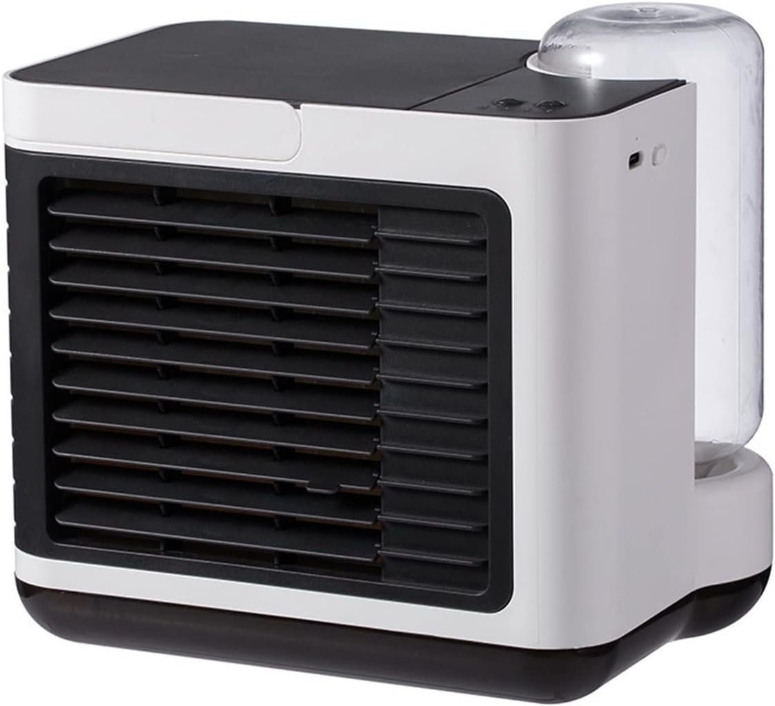  DieffematicKTY Climatiseur Mobile Air Conditioning Air Cooler Negative ION Air Cooler Mini Three-Speed Mode Cooling Fan Charging Home Desktop Air Conditioner (Color : White)