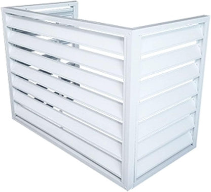 GENERIC Mini Housse De Climatiseur Fendue En Aluminium Blanc Et Bouclier De Pompe à Chaleur Pour Unité Extérieure De Protection Contre Le Bruit, étagère Pour Plantes, Design Résistant Aux Intempéries