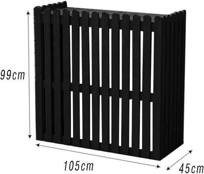 GENERIC Housse En Bois Noir Pour Climatiseur - 105 X 45 X 99 Cm - Élégant écran Pour Dissimuler Les Unités CVC - Protection Résistante Aux Intempéries Pour Une Utilisation Extérieure