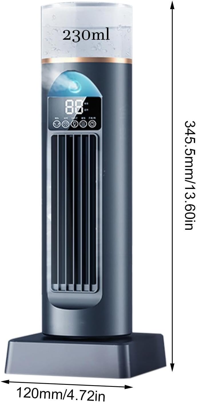  Ventilateur Rafraîchisseur D'Air Avec 230 Ml Réservoir D'eau | 37x13x13cm Humidificateur Évaporatif À Vitesses Réglables | Ventilateur Climatiseur Pour Maison Chambre Séjour Camping