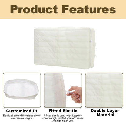  Housse De Fenêtre Pour Climatiseur Intérieur, Housse De Climatiseur Pour Unités Murales, De Climatiseur Couverture Pour Fenêtre Couvercle Poussière Facile à Installer (53,5 X 38,5 X 8,5cm,Beige)