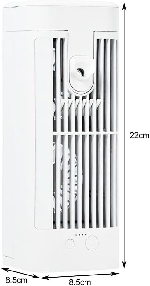  HpLive Refroidisseur D'air Portable - Mini Climatiseur D'été - 3 Vitesses - Ventilateur USB - Pour Bureau, Maison Et Bureau - Blanc - 3600 MAh