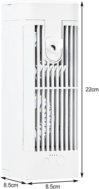  HpLive Refroidisseur D'air Portable - Mini Climatiseur D'été - 3 Vitesses - Ventilateur USB - Pour Bureau, Maison Et Bureau - Blanc - 3600 MAh