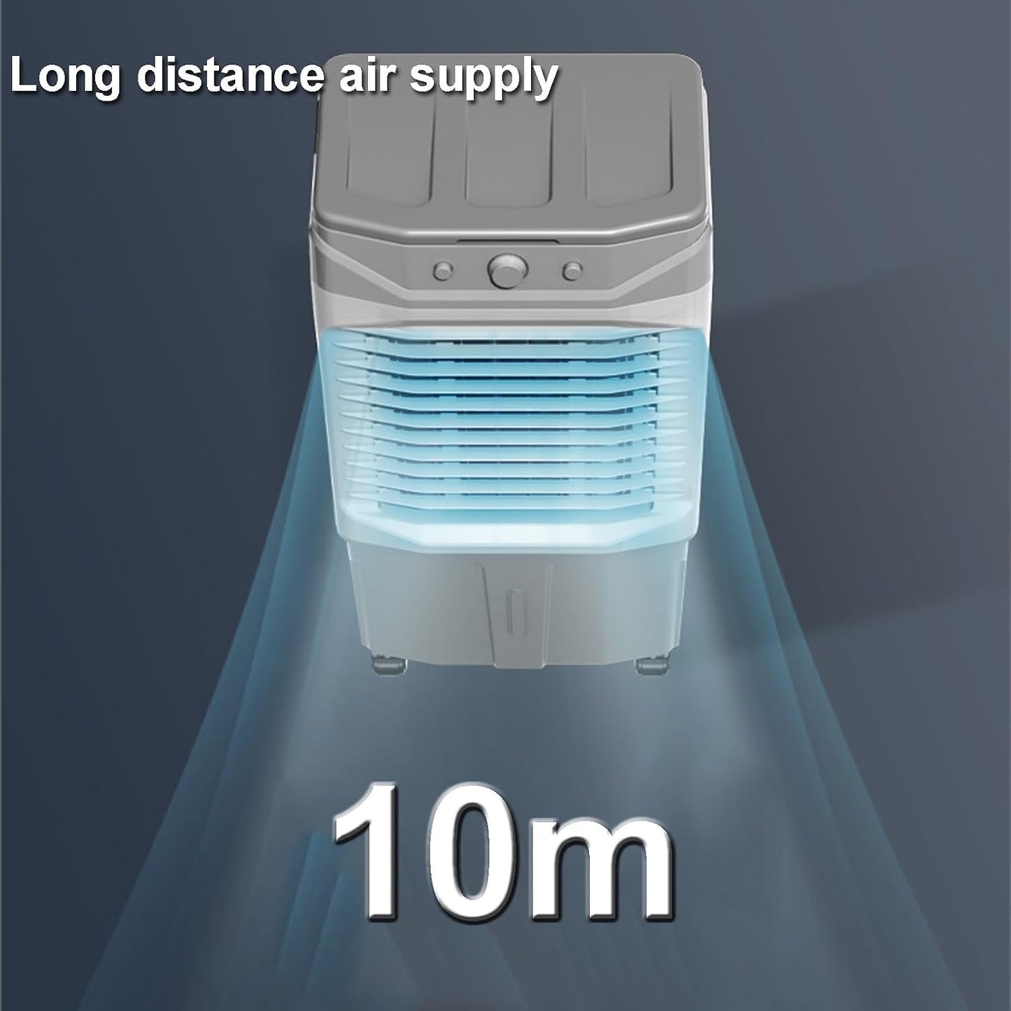  Climatiseur Portable Avec Réservoir D'eau De 35 L, Feuille Pivotante Grand Angle, Roues Universelles Pour Garage, Cour Et Utilisation Commerciale