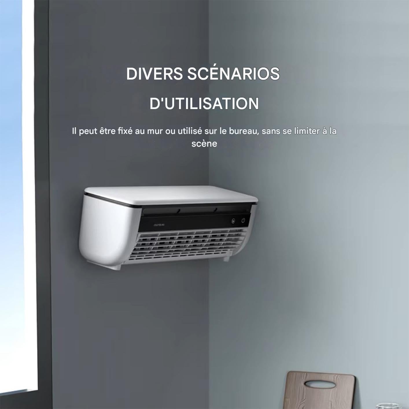  Ventilateur Avec Climatiseur,Ventilateur Rafraîchisseur D'Air - Appareil De Ventilation Avec Fonction Chargeur Sans Fil Pour Usage Intérieur Extérieur Maison Voyage