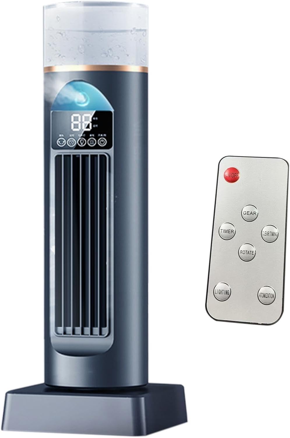  Ventilateur Rafraîchisseur D'Air Avec 230 Ml Réservoir D'eau | 37x13x13cm Humidificateur Évaporatif À Vitesses Réglables | Ventilateur Climatiseur Pour Maison Chambre Séjour Camping