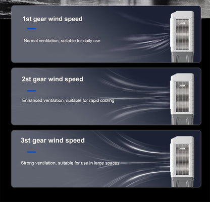 GENERIC Refroidisseur D'air Portable Avec Réservoir De 50L, Ventilateur De Brumisation à 3 Vitesses Pour Usage Industriel à La Maison, Refroidisseur De Marais évaporatif à Télécommande, Conception à Roues Sil