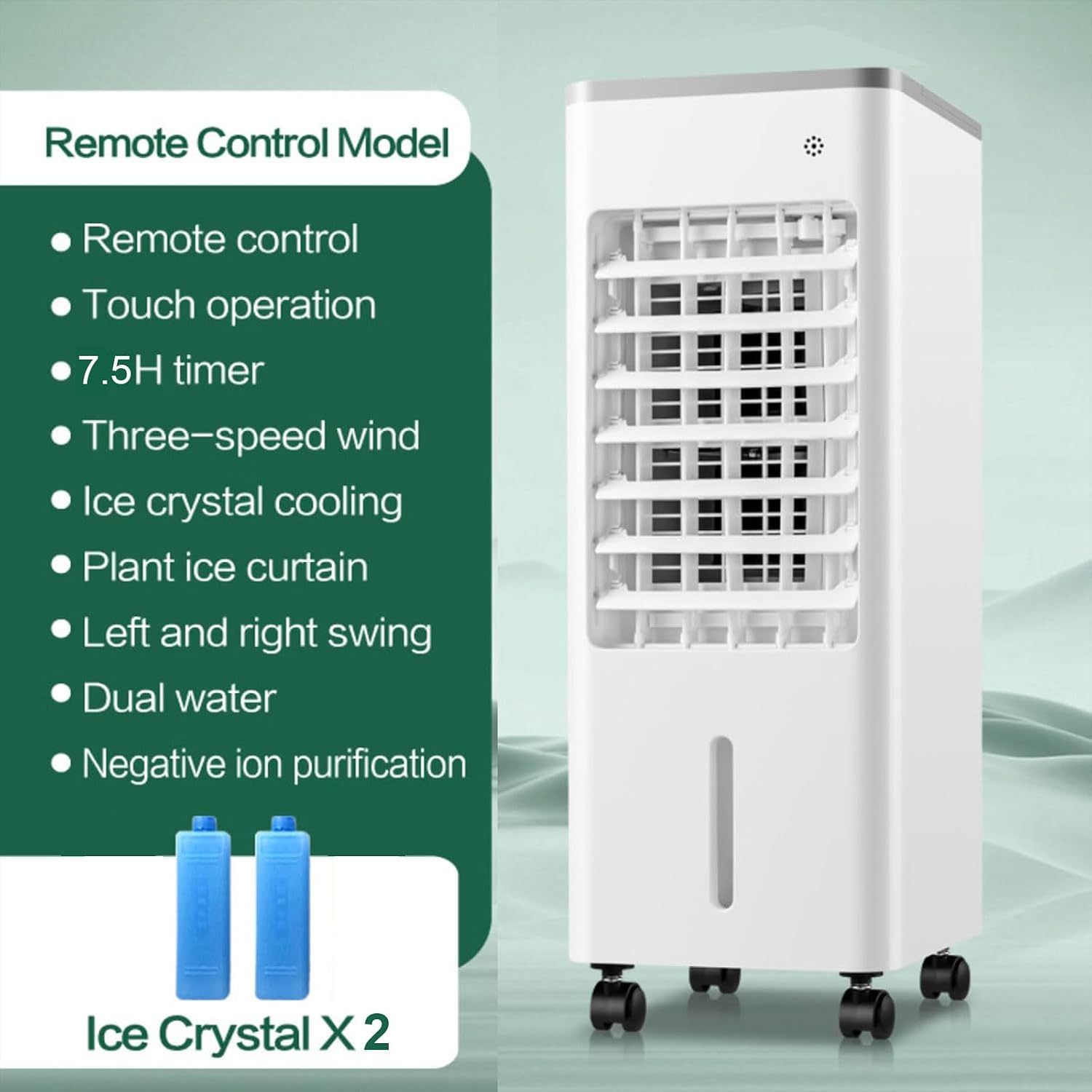 GENERIC Climatiseur Portable 3-en-1, Rafraîchisseur D’Air Évaporatif De 6L Avec Écran LED Et Oscillation à 90°, 3 Vitesses De Ventilation Réglables Et Minuterie De 7,5H, Ventilateur à Air Froid Pour Ma Black