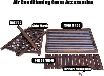  Housse De Climatiseur En Bois Pour Extérieur, Volets Décoratifs Et Grilles De Protection, Support De Climatisation Polyvalent Avec Support De Fleurs (taille : 105 X 47 X 140 Cm)