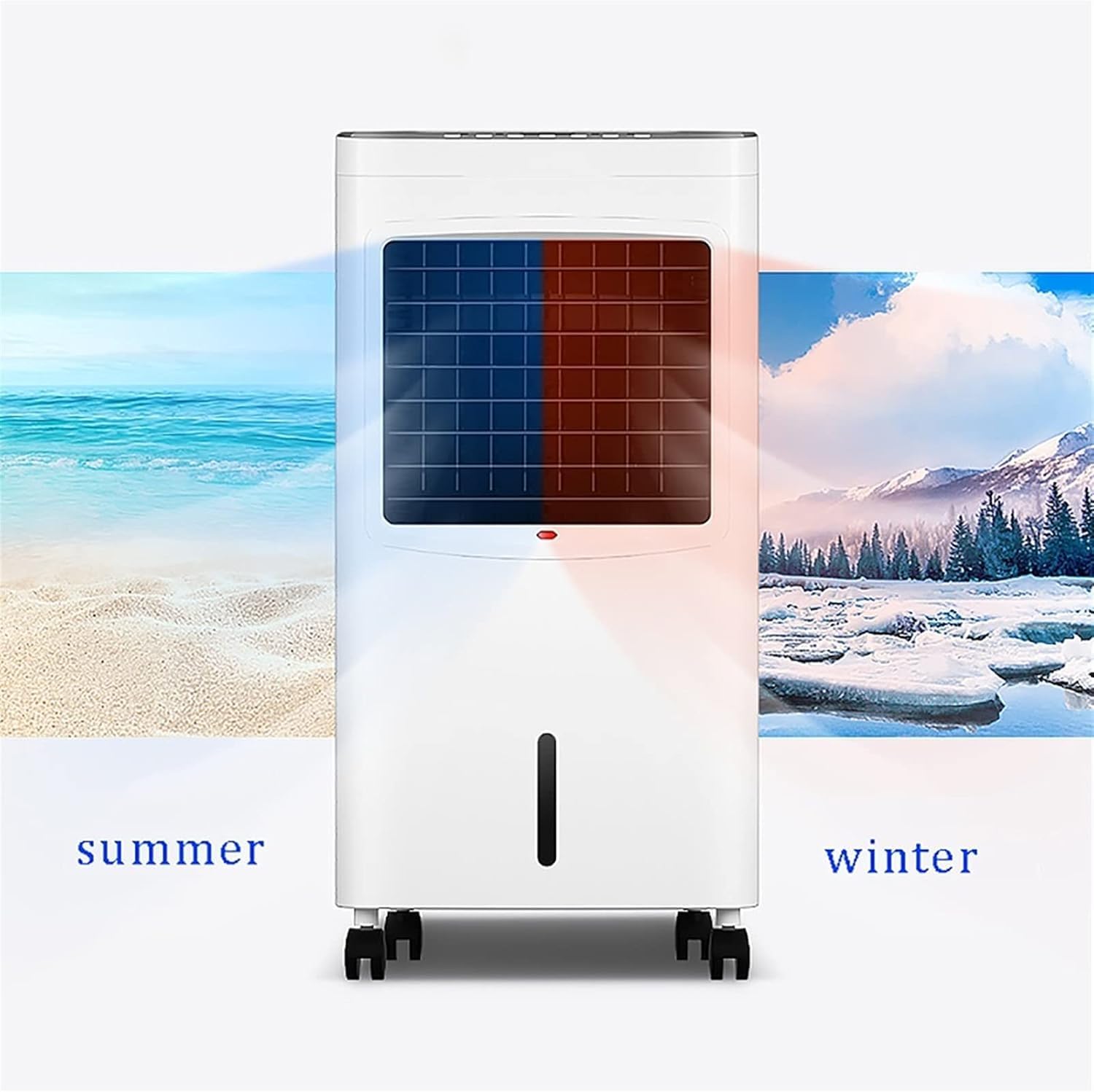 GENERIC Refroidisseur D'évaporation Efficace énergétique Avec Télécommande, Ventilateur Portable De Merde Pour Le Patio De Bureau à Domicile, Climatiseur Mobile Silencieux Avec Mode De Chauffage, Flux D'air D