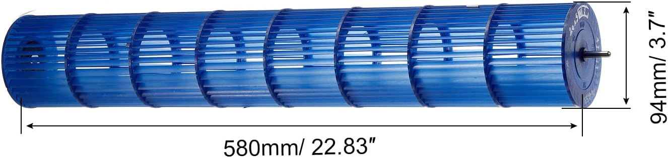  PATIKIL 94x580mm Climatisateur Souffleur Ventilateur Roue, Croix Flux Ventilateur Assemblage Remplace Pour Salle AC, Bleu
