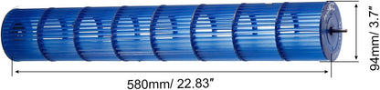  PATIKIL 94x580mm Climatisateur Souffleur Ventilateur Roue, Croix Flux Ventilateur Assemblage Remplace Pour Salle AC, Bleu