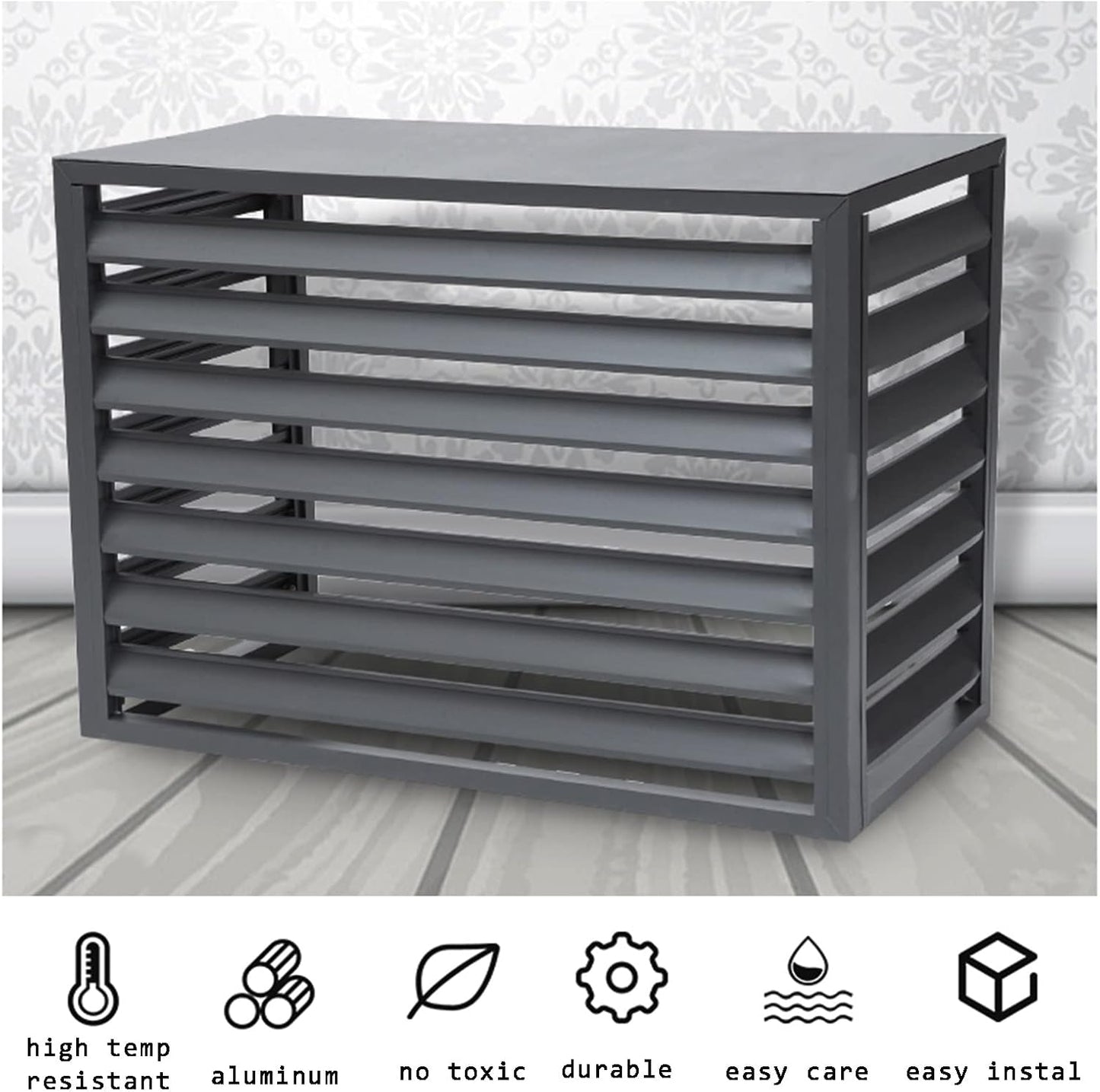 GENERIC Housse De Climatiseur Extérieur Et écran De Clôture – Volets En Alliage D'aluminium Anti-corrosion – Support De Plante En Métal Blanc B Taille 1,5P – Solution Décorative Et Fonctionnelle Pour Unités