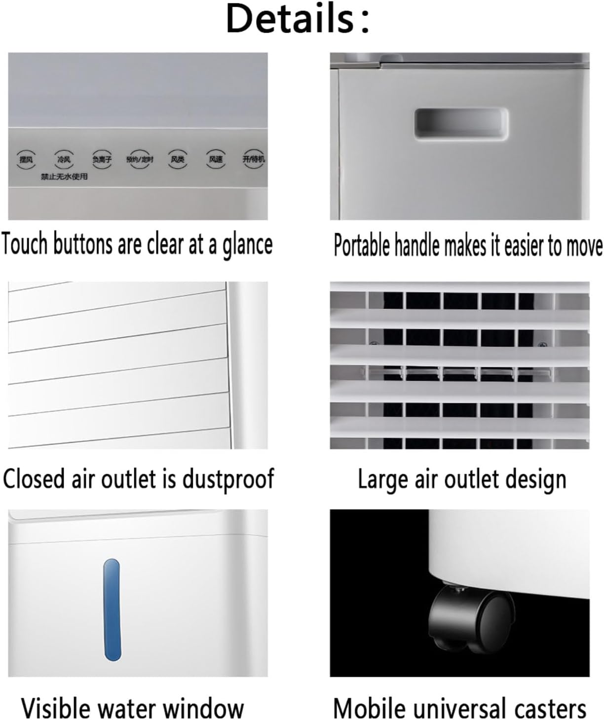 GENERIC Climatiseur Portable à évaporation Avec 3 Vitesses Et 3 Modes, Oscillation à 60°, Réservoir De 5 L, Ventilateur De Refroidissement Avec Télécommande, Sans Tuyau, Idéal Pour La Chambre Ou Le