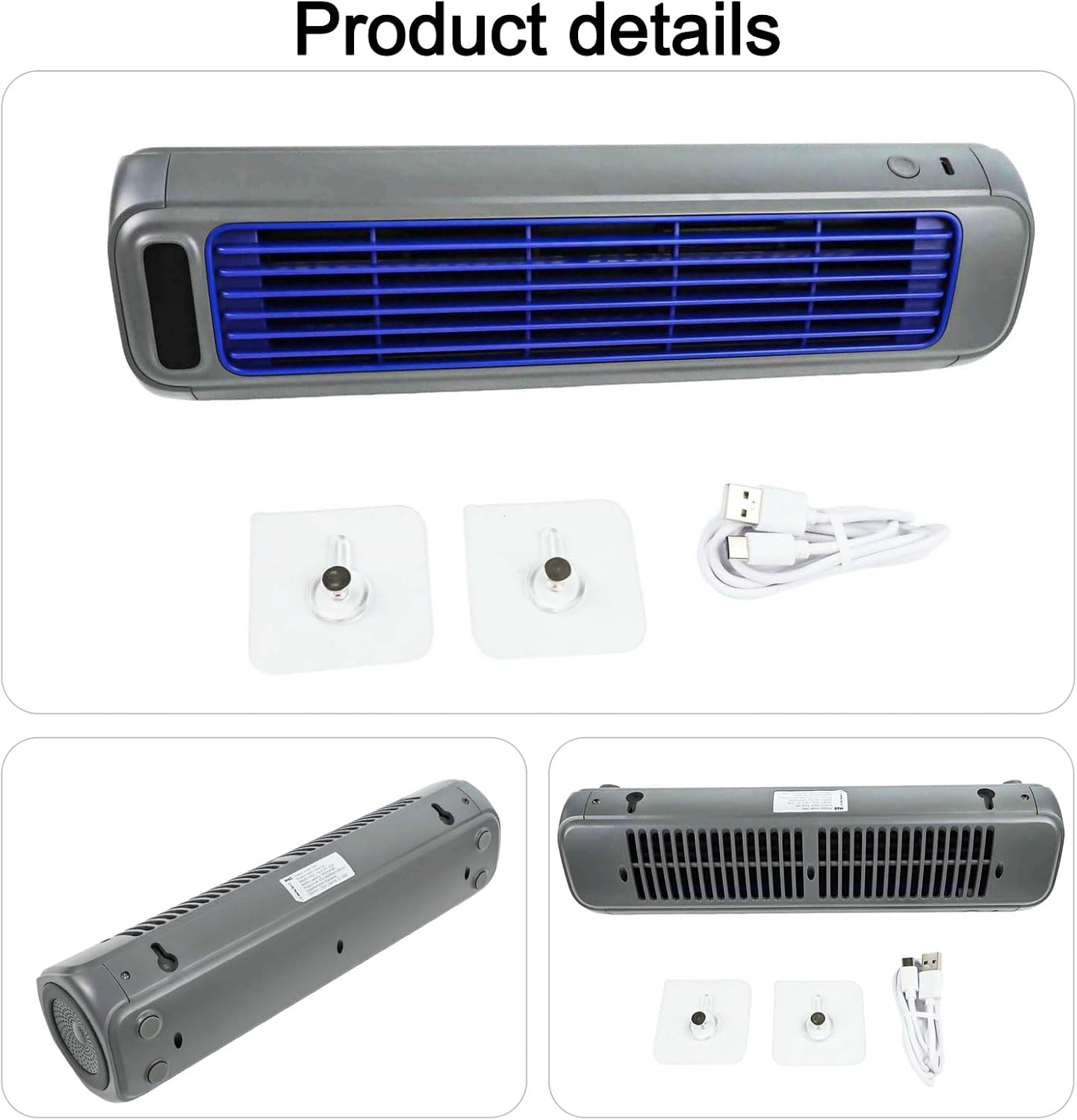  Climatiseur Mobile 2000 MAh Rechargeable Silencieux De Bureau Portable Ventilateur De Refroidissement Mural Mini Unité De Conditionnement A-ir Avec 3 Réglages De Vitesse Pour La Maison Et Le