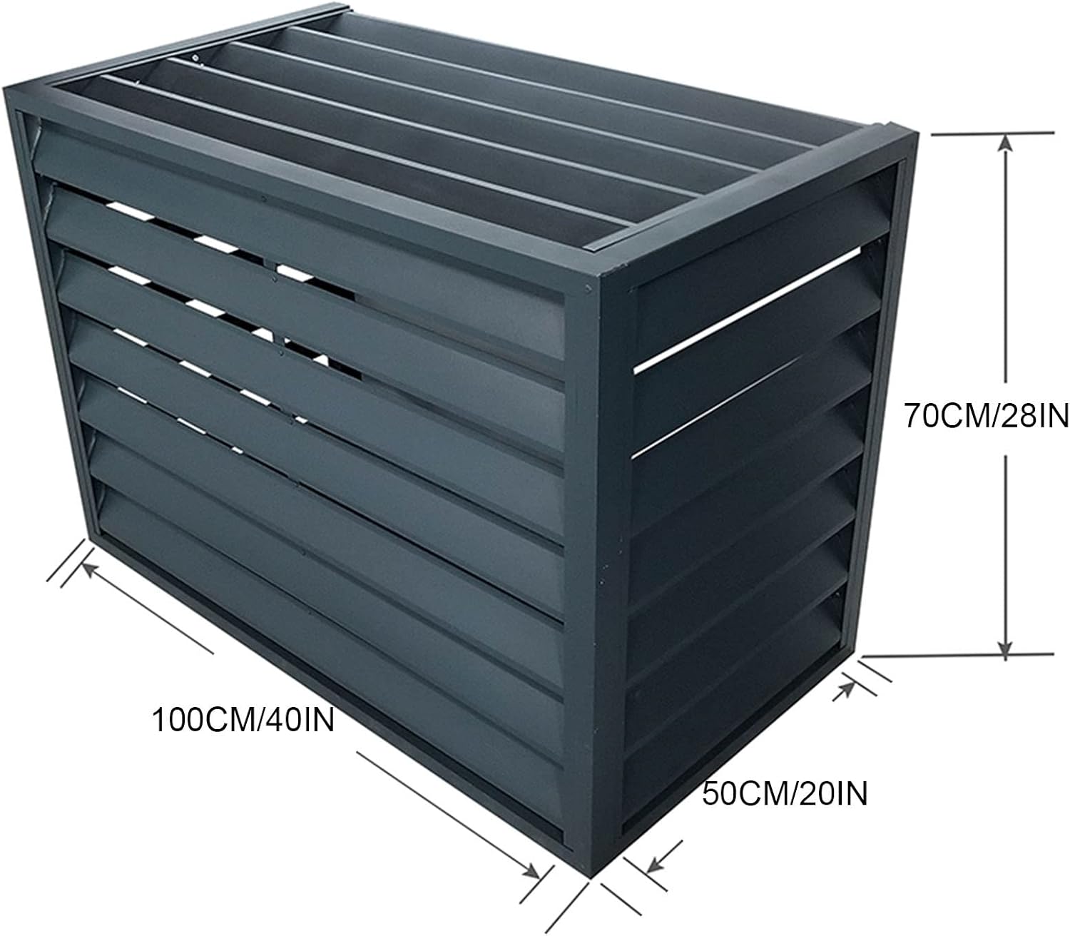  Housse De Protection En Métal Pour Climatiseur Extérieur - Design élégant - Résistant Aux Intempéries - Idéal Pour La Maison Et Le Jardin
