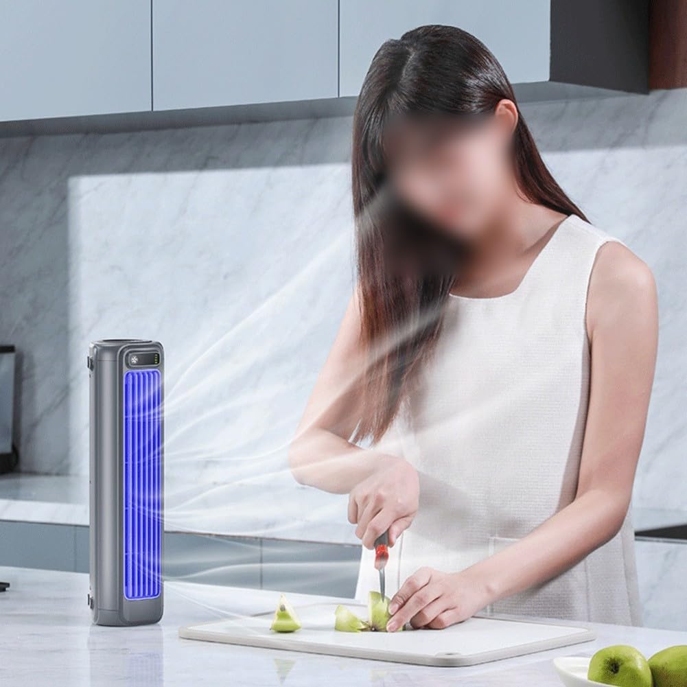  Climatiseur Mobile 2000 MAh Rechargeable Silencieux De Bureau Portable Ventilateur De Refroidissement Mural Mini Unité De Conditionnement A-ir Avec 3 Réglages De Vitesse Pour La Maison Et Le