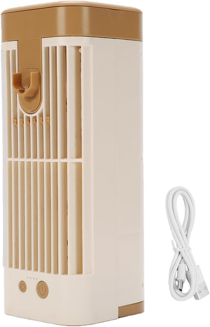  Mini Ventilateur De Climatiseur USB, Refroidisseur AC Portable Avec Glacière Et Ventilateur à Brume Silencieux à 3 Vitesses Avec Veilleuse Pour Bureau, Dortoir, Refroidissement