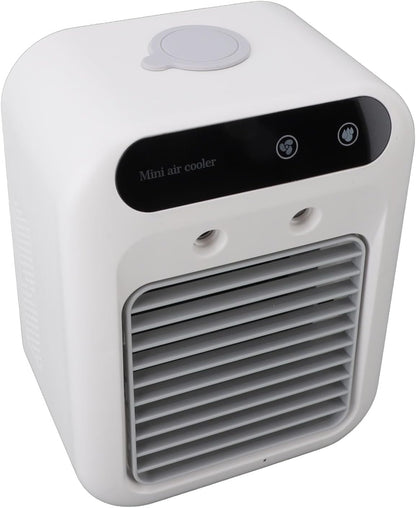  SUNGOOYUE Climatiseur Portable, Mini Ventilateur AC ABS Avec Batterie Rechargeable De 1200 MAh, Réservoir De 500 Ml, Chargement USB, Refroidisseur Personnel Silencieux Pour La Maison, Le Bureau, La