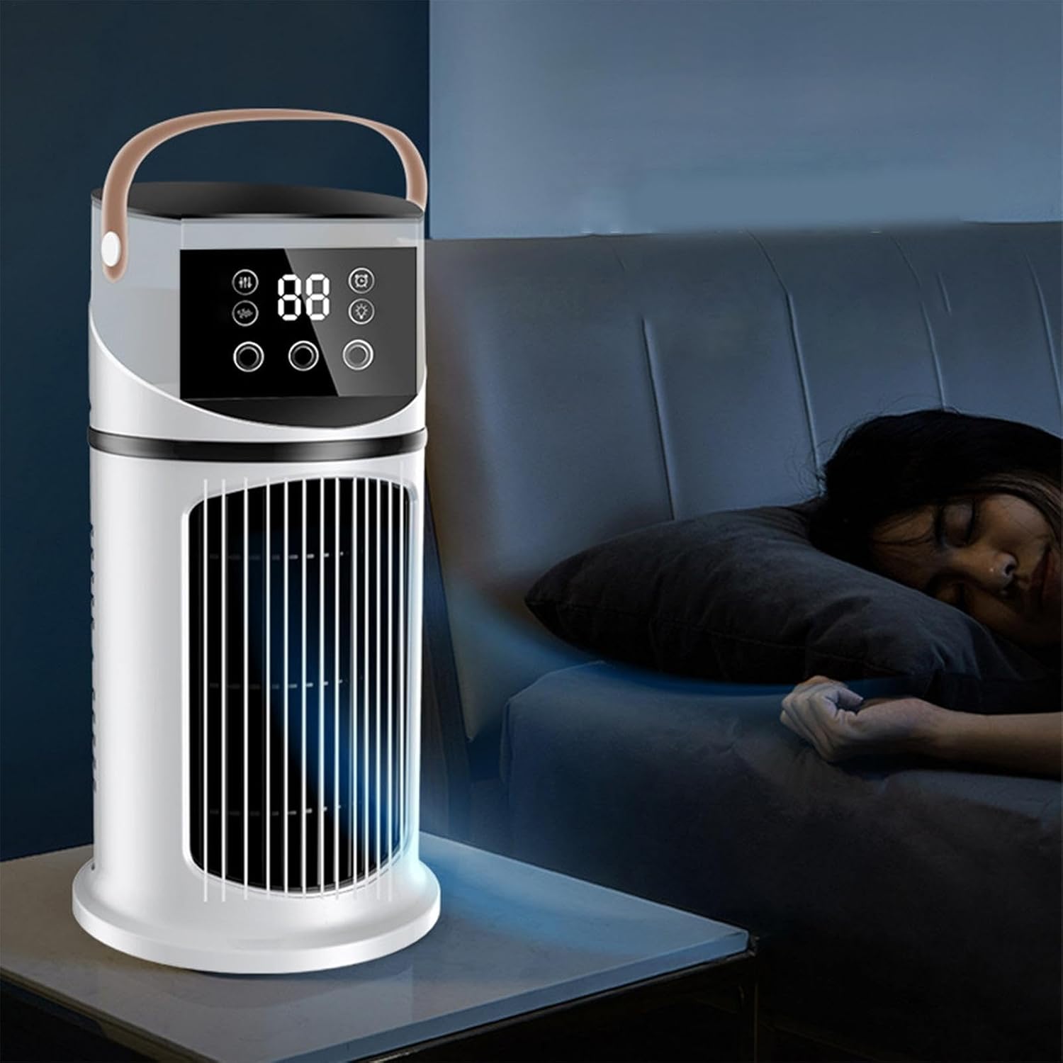  Ventilateur Climatiseur Portable, Ventilation Pour Climatiseur, 9 Vitesses Réglables Refroidisseur D'air Silencieux Sans Pales Ventilateurs, Refroidissement Rapide Ventilateurs De Climatisation