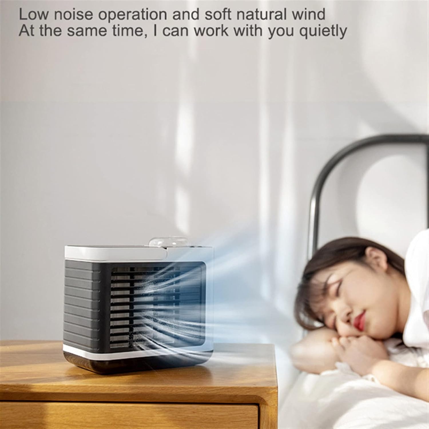  DieffematicKTY Climatiseur Mobile Air Conditioning Air Cooler Negative ION Air Cooler Mini Three-Speed Mode Cooling Fan Charging Home Desktop Air Conditioner (Color : White)