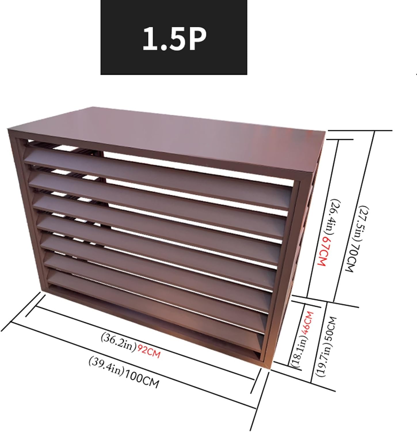  Housse De Protection étanche Et Robuste Pour Climatiseurs Split, Protection En Aluminium Toutes Saisons Pour Climatiseurs Extérieurs, Marron, 4 Côtés, écran De Confidenti