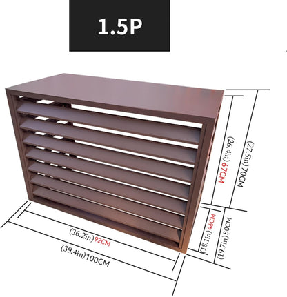  Housse De Protection étanche Et Robuste Pour Climatiseurs Split, Protection En Aluminium Toutes Saisons Pour Climatiseurs Extérieurs, Marron, 4 Côtés, écran De Confidenti