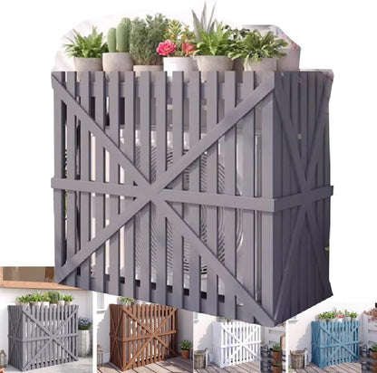 GENERIC Housse De Climatiseur D'extérieur Multifonction En Bois Pour Fleurs, Facile à Installer, Protection Contre La Pompe à Chaleur, Gris, 120 X 60 X 105 Cm, Design Durable Et Résistant Aux Intempéries