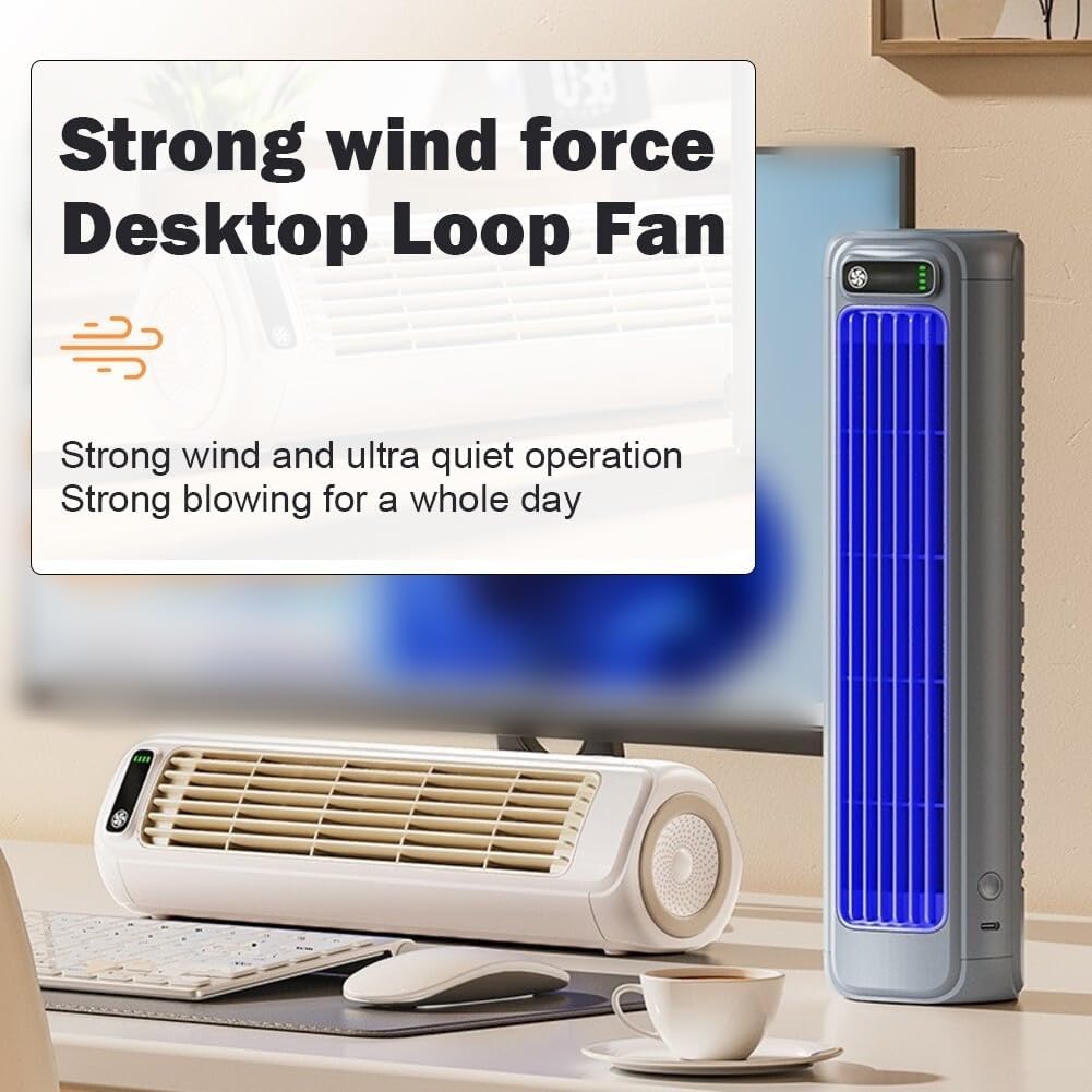  Climatiseur Mobile 2000 MAh Rechargeable Silencieux De Bureau Portable Ventilateur De Refroidissement Mural Mini Unité De Conditionnement A-ir Avec 3 Réglages De Vitesse Pour La Maison Et Le