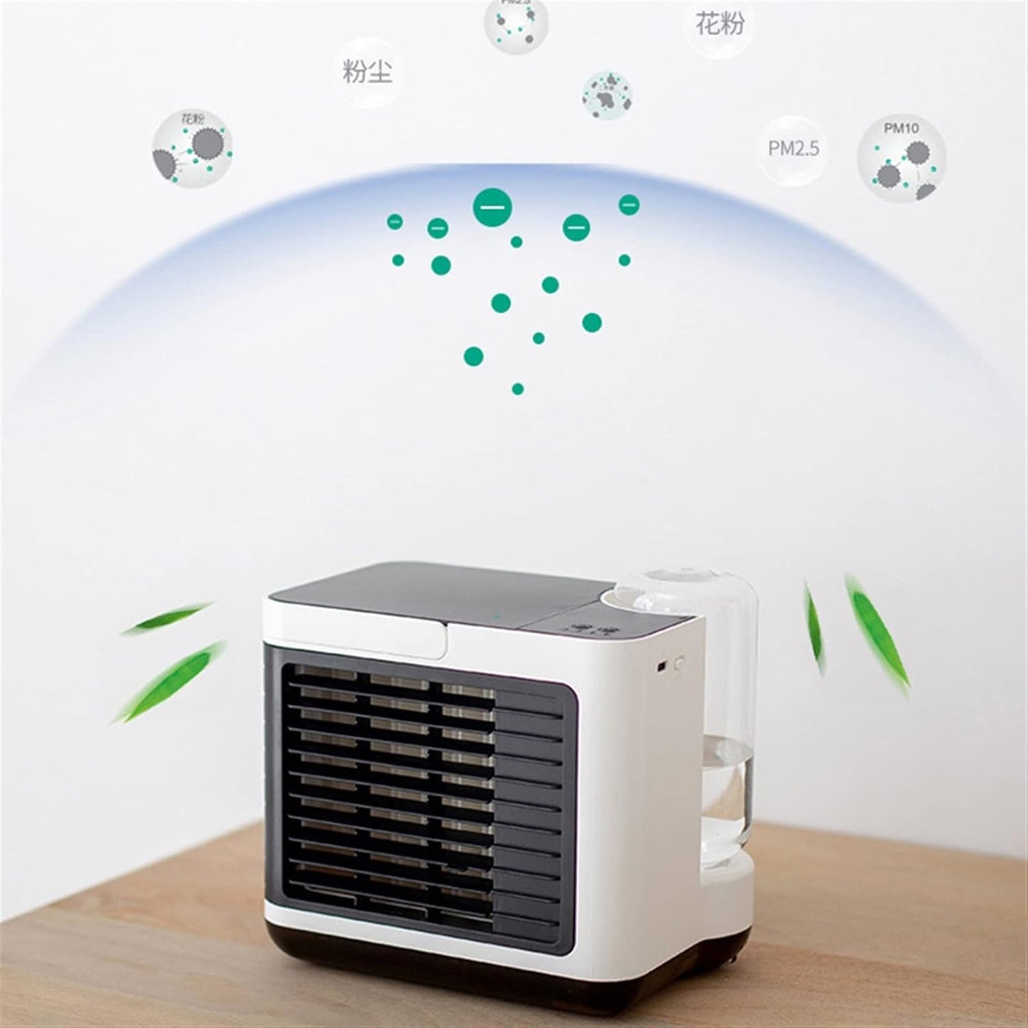  DieffematicKTY Climatiseur Mobile Air Conditioning Air Cooler Negative ION Air Cooler Mini Three-Speed Mode Cooling Fan Charging Home Desktop Air Conditioner (Color : White)