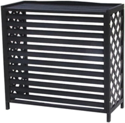 GENERIC Housse De Climatiseur En Bois Massif Et Support De Fleurs Noir Avec Stores – Coque élégante De Climatisation Pour Décoration D'intérieur Et Fonctionnalité 80 X 32 X 70 Cm