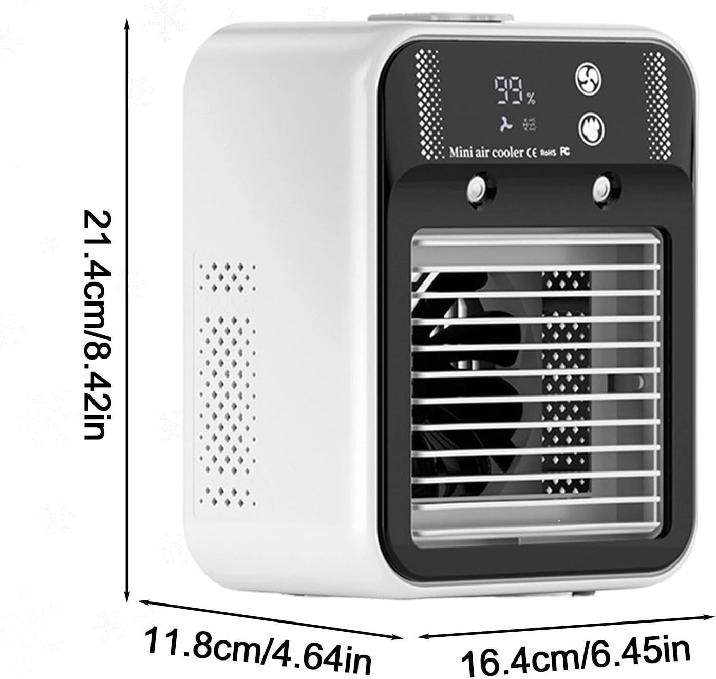  Climatiseur D'air Portable - Mini Rafraîchisseur Personnel 2 Vitesses,Climatiseur Réservoir 500 Ml,Chambre Salon Voiture Extérieur Maison Camping Garage Table