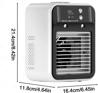  Climatiseur D'air Portable - Mini Rafraîchisseur Personnel 2 Vitesses,Climatiseur Réservoir 500 Ml,Chambre Salon Voiture Extérieur Maison Camping Garage Table