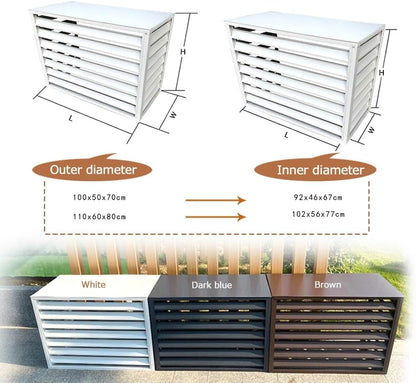 GENERIC Support De Couverture De Climatiseur Extérieur - Garde-corps En Aluminium Résistant Aux Intempéries, Bouclier Décoratif Pour Unités AC (couleur : Blanc, Dimensions : 110 X 60 X 80 Cm)